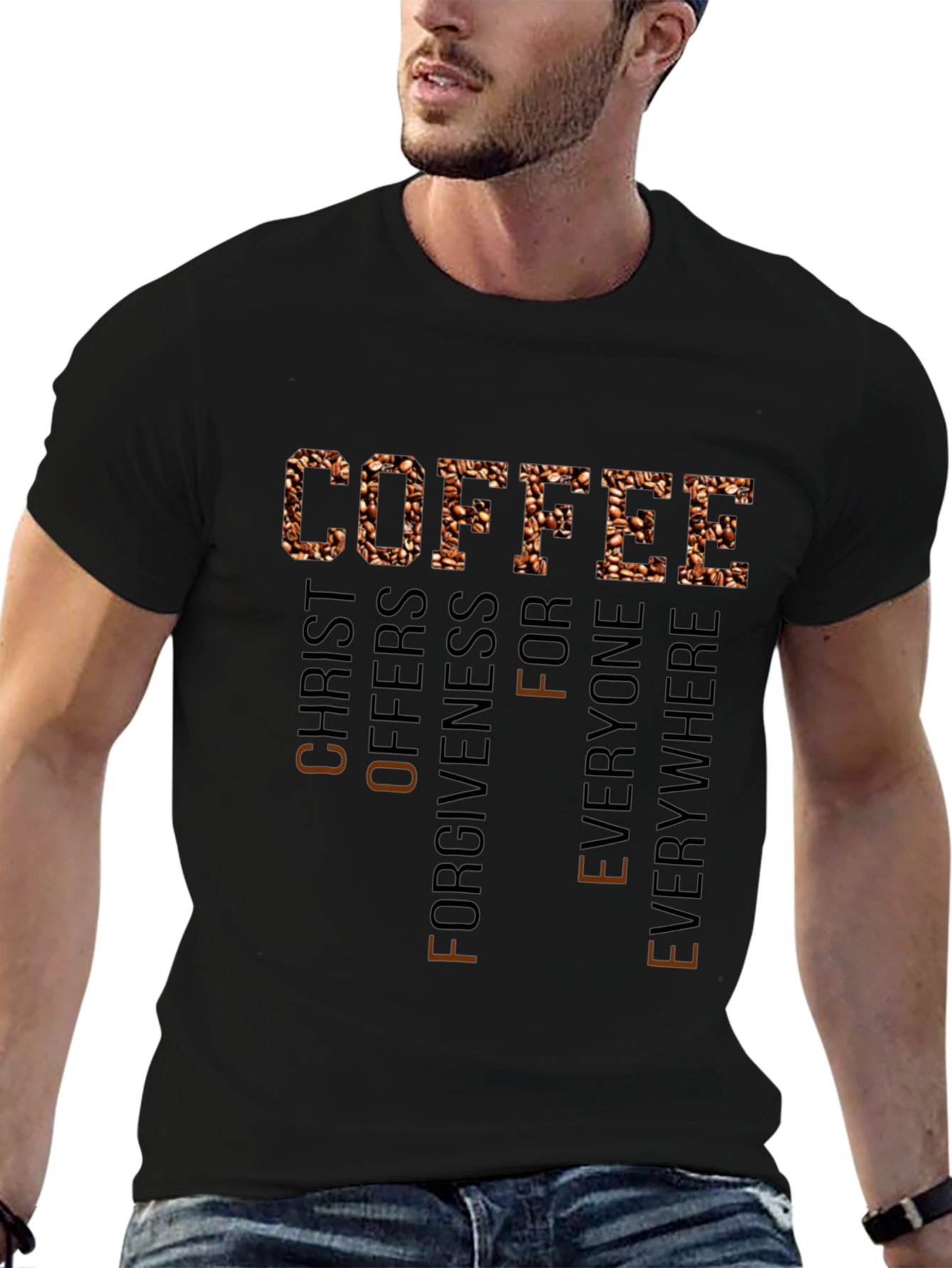 Coffee Christ Offers Forgiveness Everywhere Tee