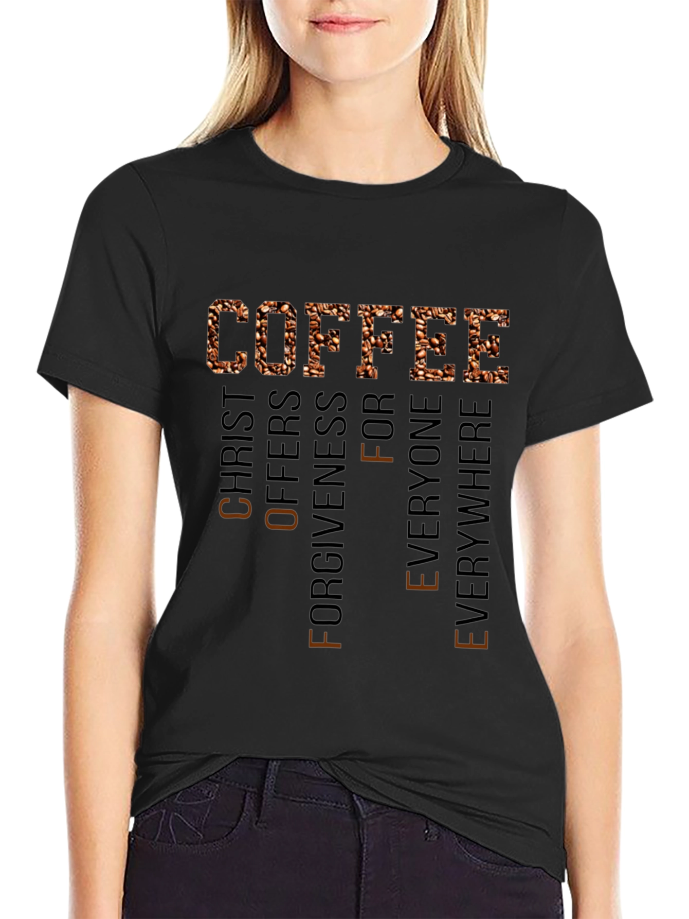 Coffee Christ Offers Forgiveness Everywhere Tee