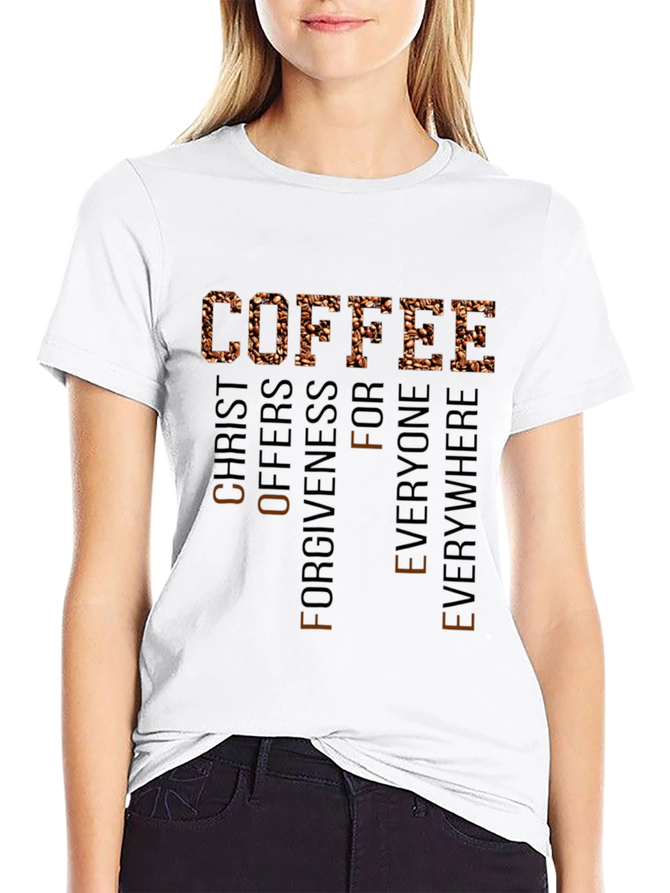 Coffee Christ Offers Forgiveness Everywhere Tee