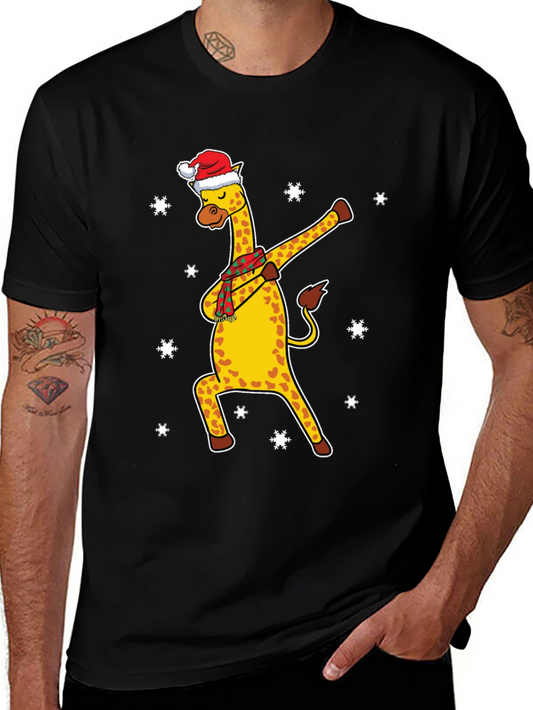 Christmas Giraffe Dabbing T-Shirt