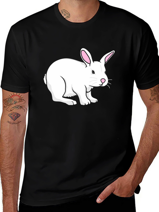 Bunny Graphic Tee - Black Cotton T-Shirt