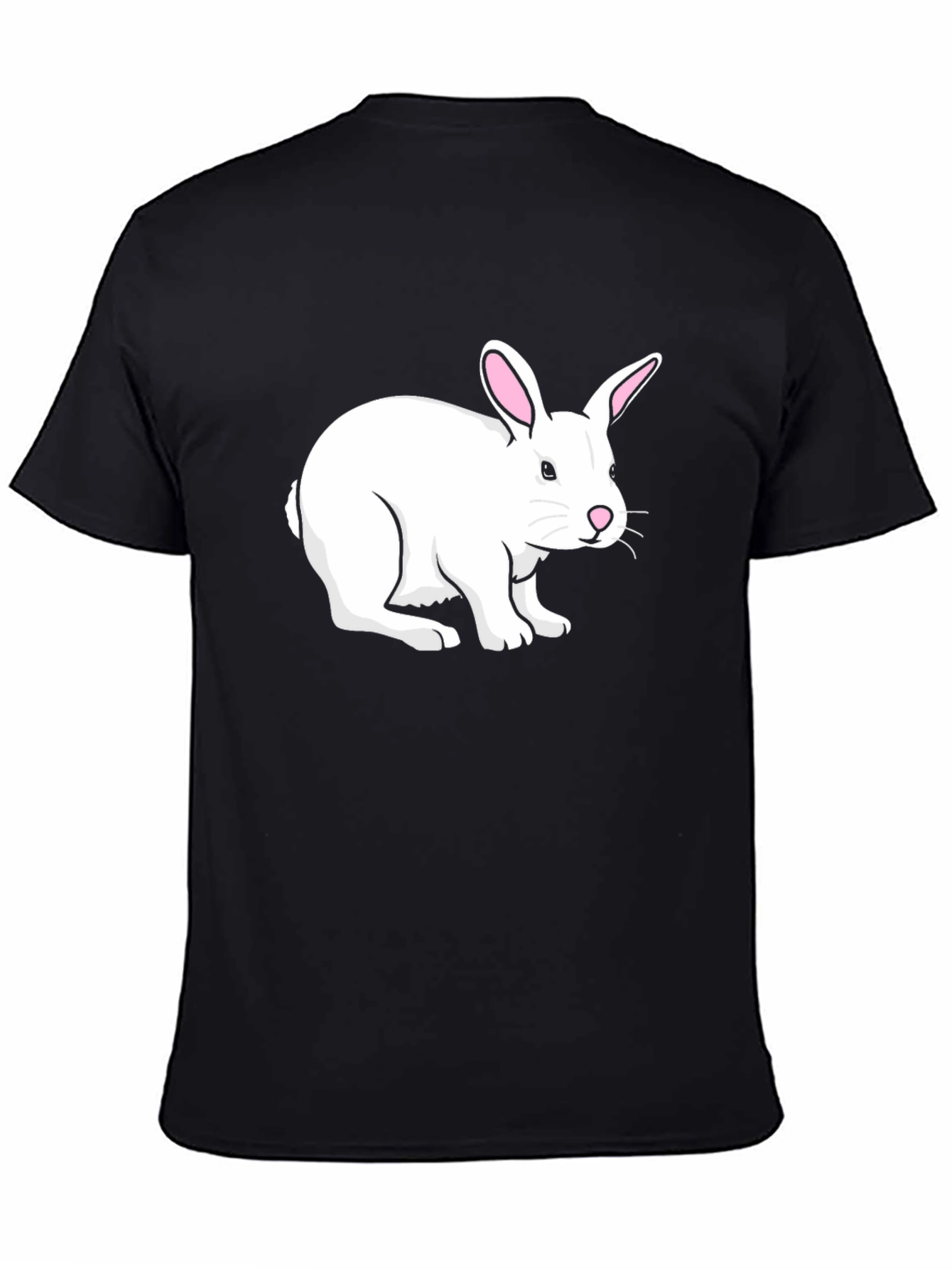 Bunny Graphic Tee - Black Cotton T-Shirt