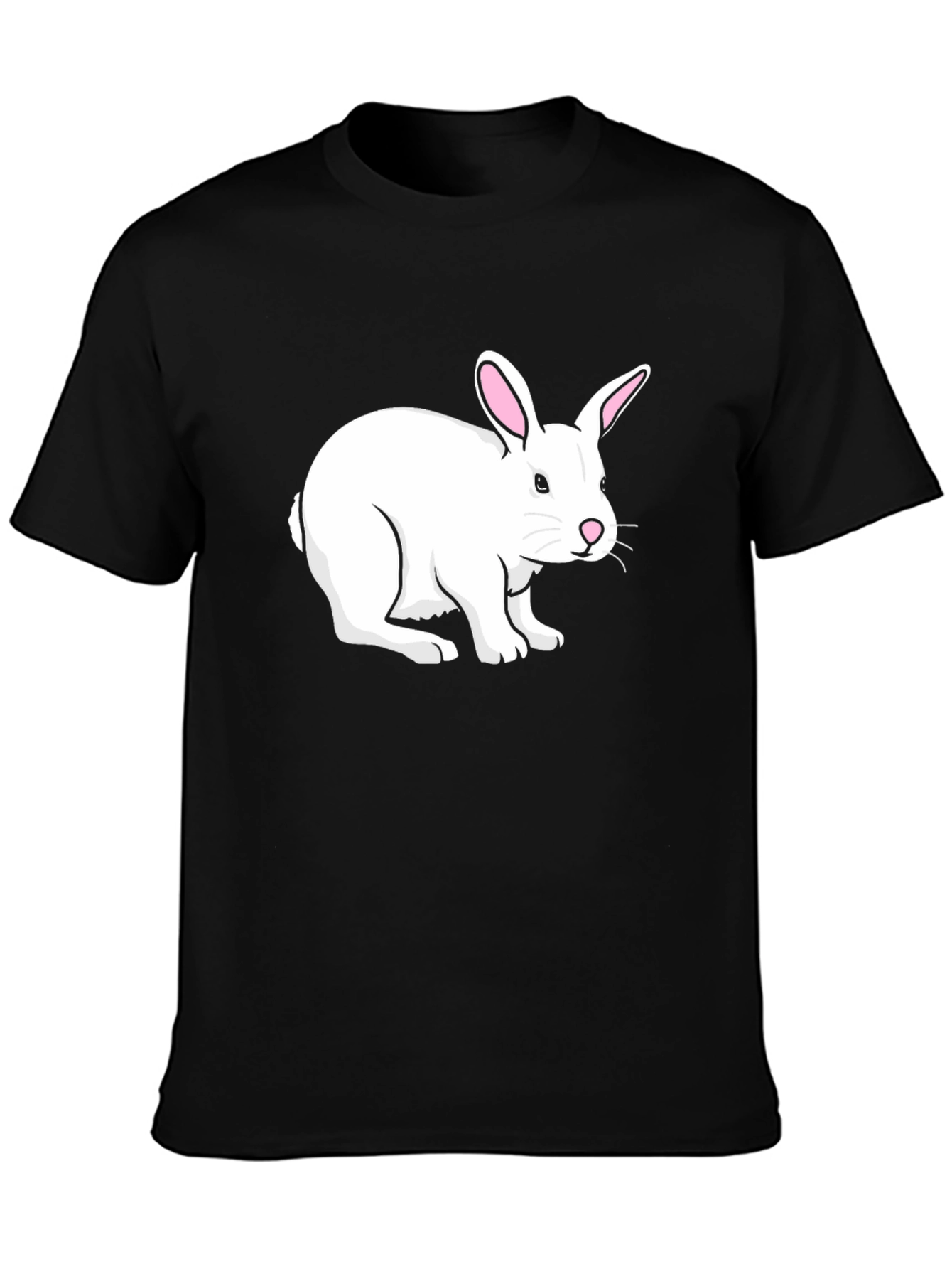 Bunny Graphic Tee - Black Cotton T-Shirt