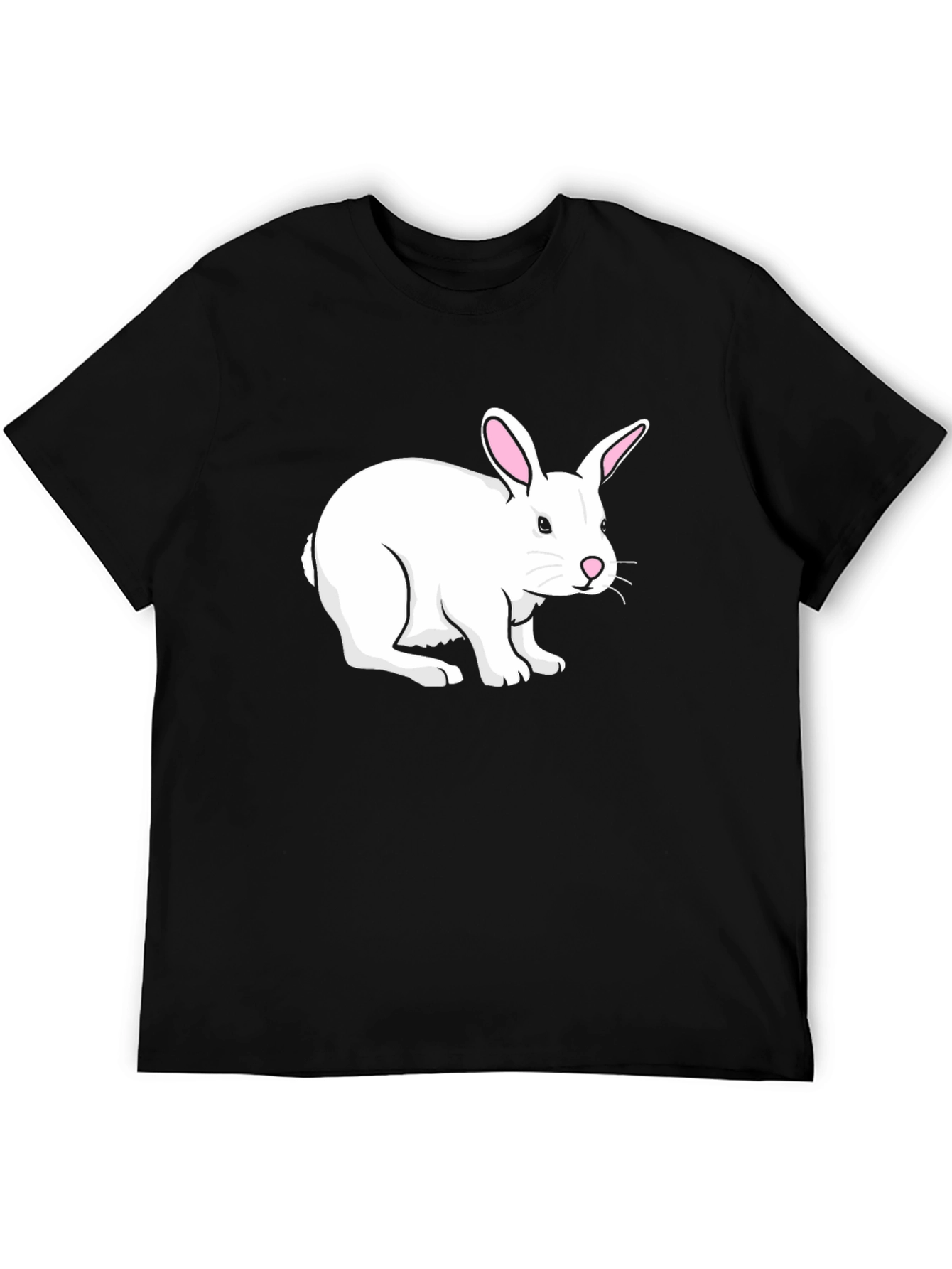Bunny Graphic Tee - Black Cotton T-Shirt