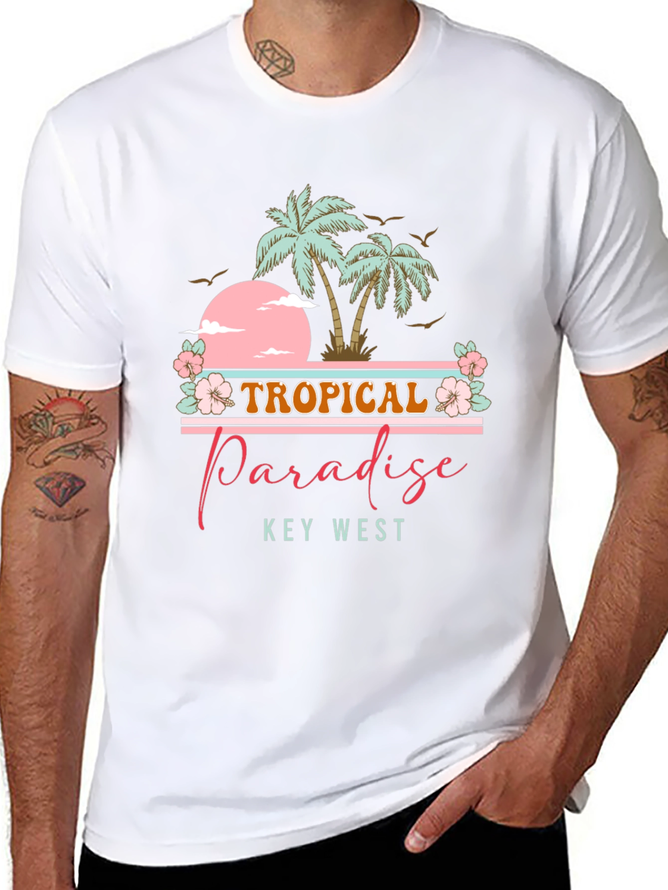 Tropical Paradise Tee - Key West Palm Tree Shirt
