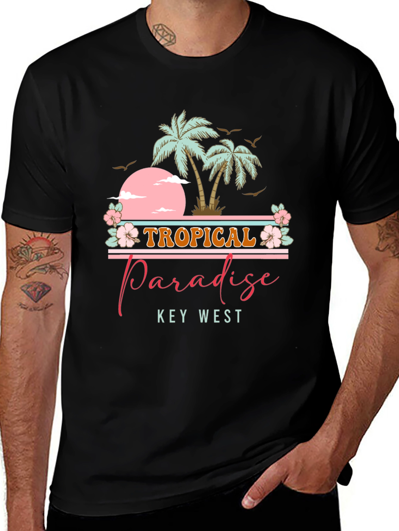 Tropical Paradise Tee - Key West Palm Tree Shirt