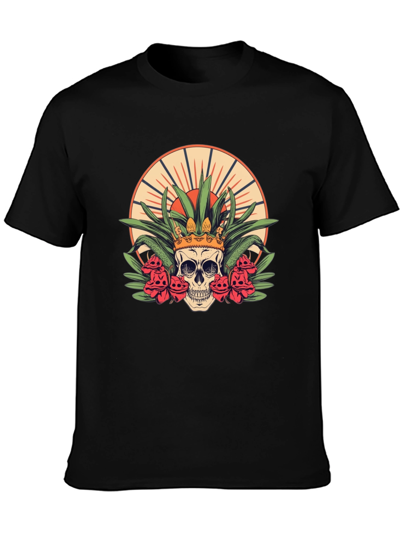Skull King T-Shirt - Floral Crown Graphic Tee
