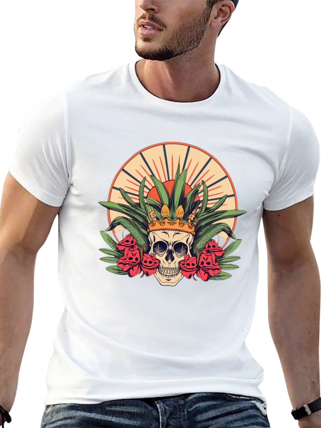 Skull King T-Shirt - Floral Crown Graphic Tee