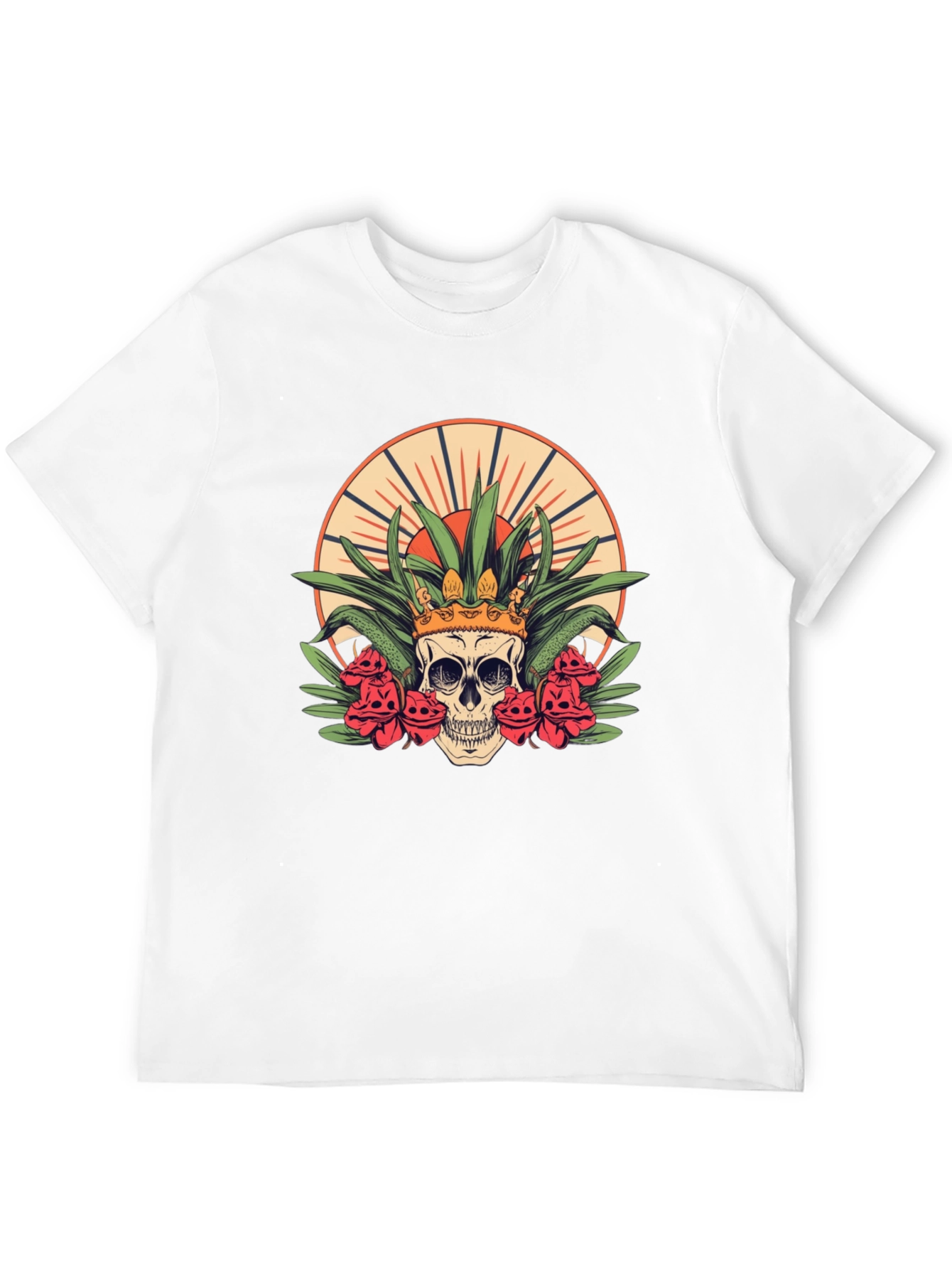 Skull King T-Shirt - Floral Crown Graphic Tee