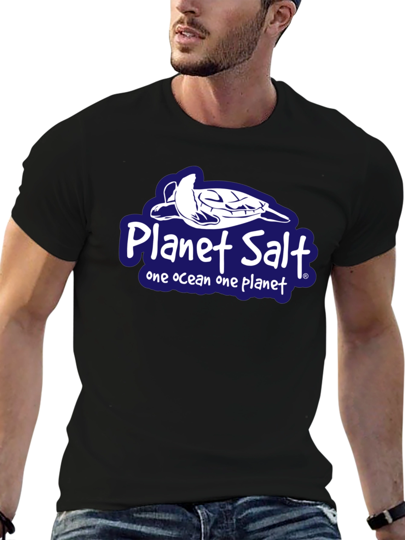Planet Salt Black T-Shirt - One Ocean One Planet