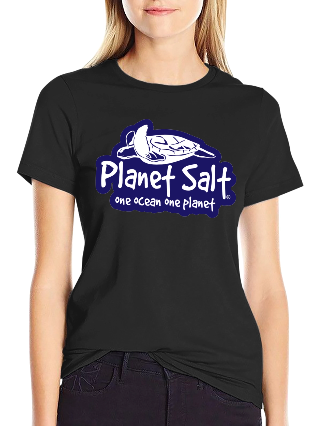 Planet Salt Black T-Shirt - One Ocean One Planet