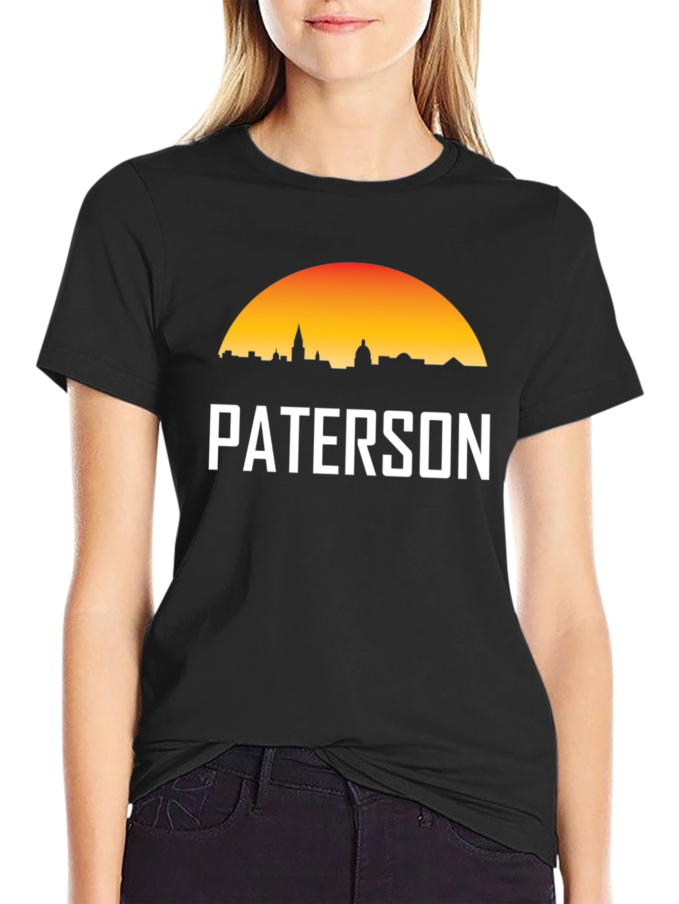 Paterson Skyline T-Shirt Black Crew Neck