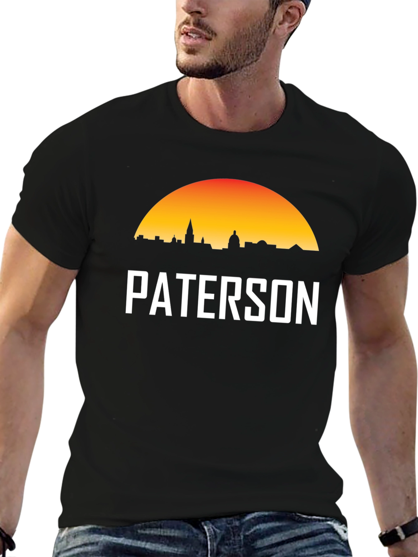 Paterson Skyline T-Shirt Black Crew Neck