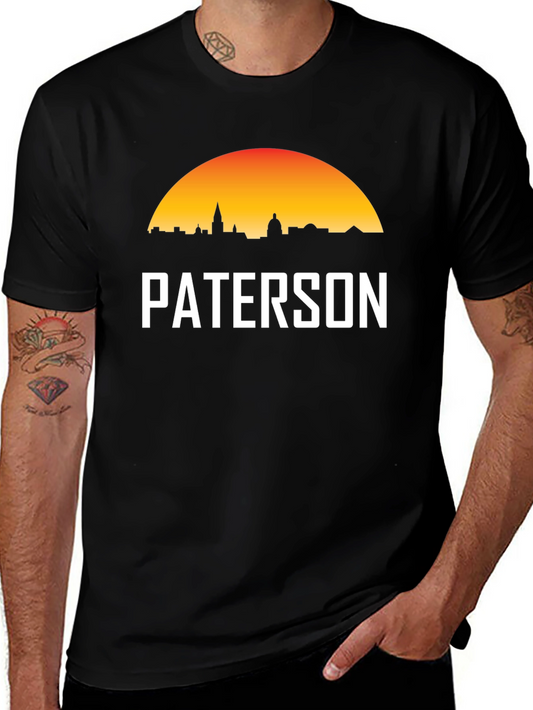 Paterson Skyline T-Shirt Black Crew Neck