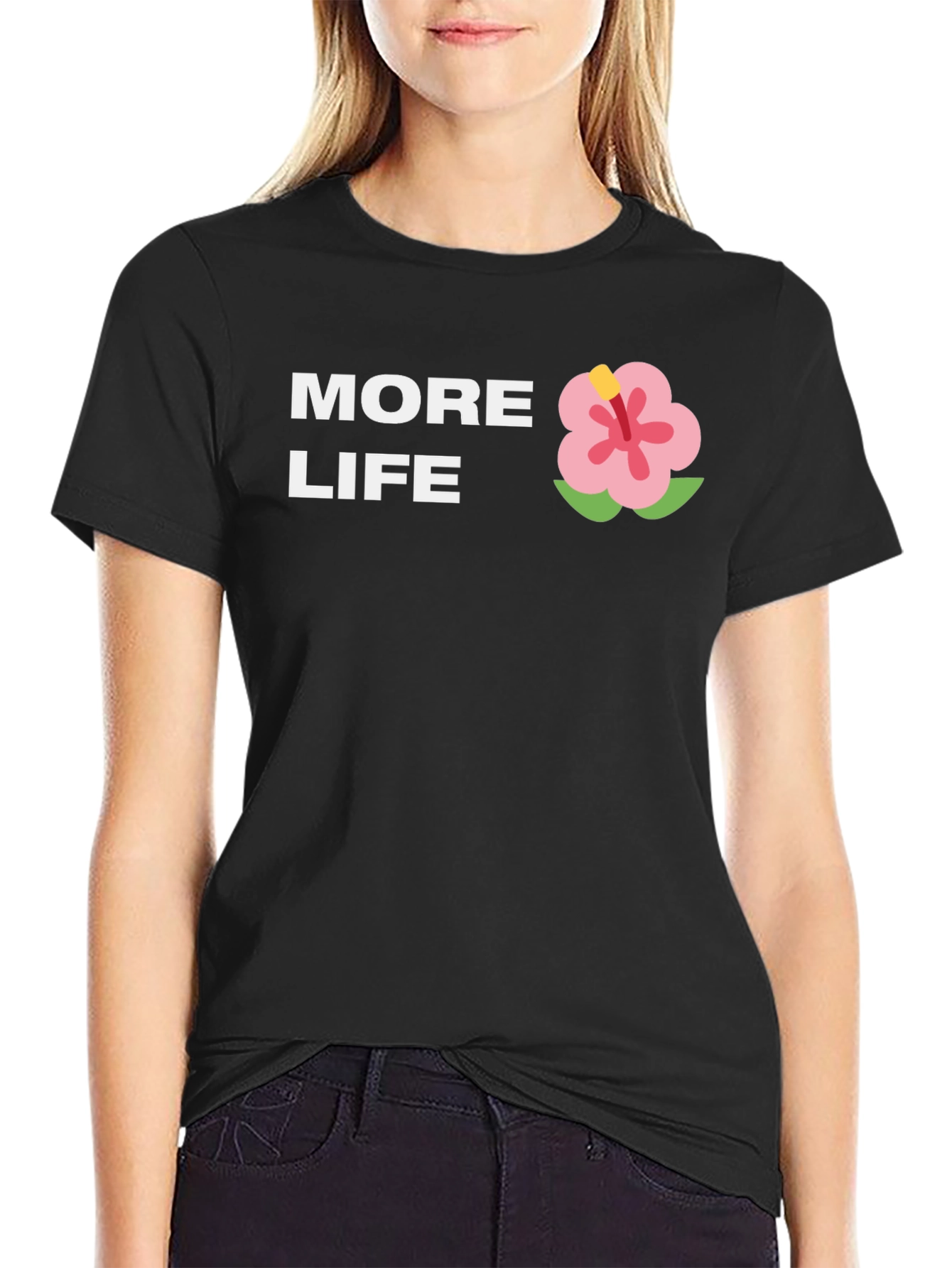 More Life Graphic Tee - Casual Black T-Shirt