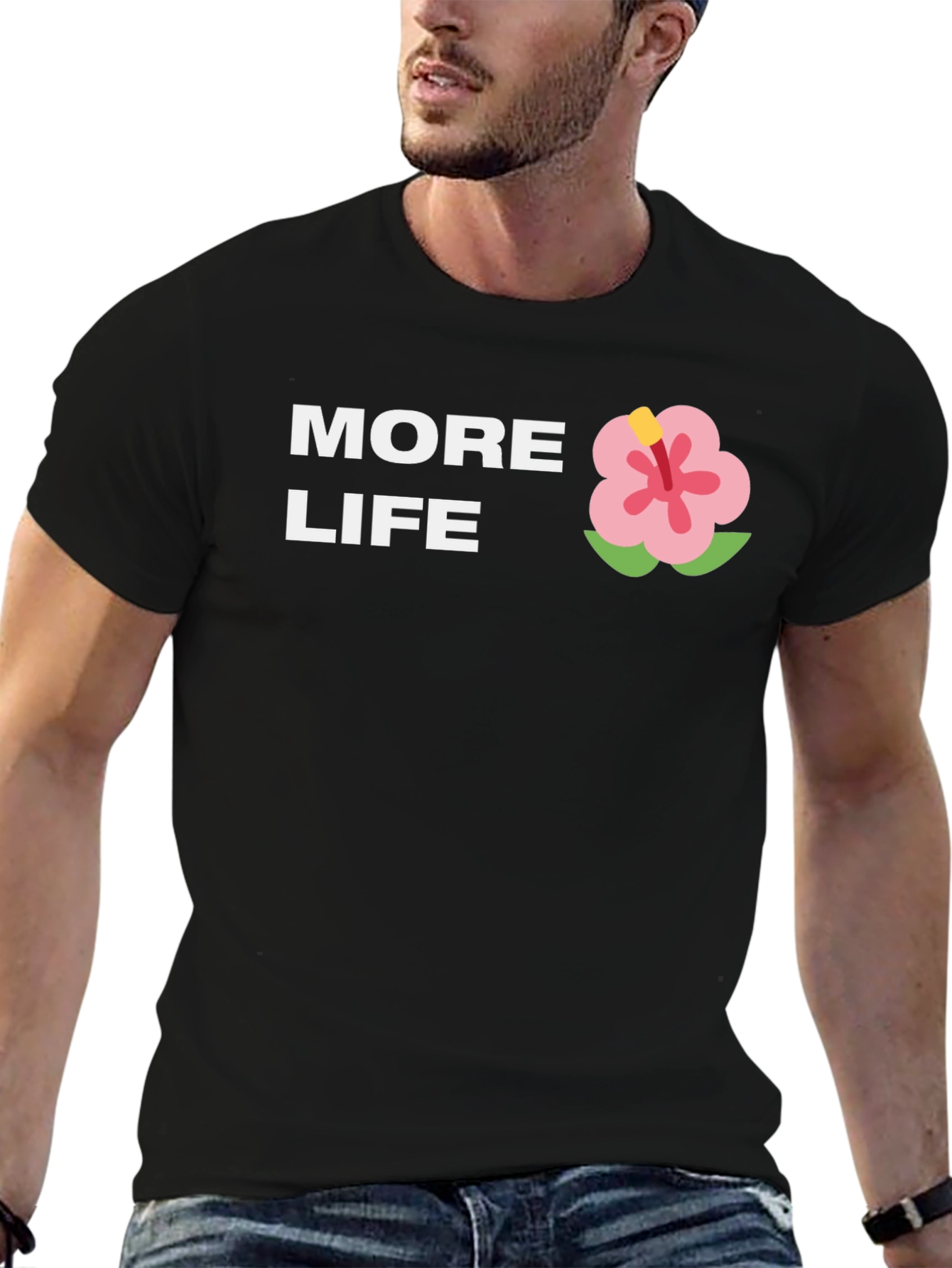 More Life Graphic Tee - Casual Black T-Shirt