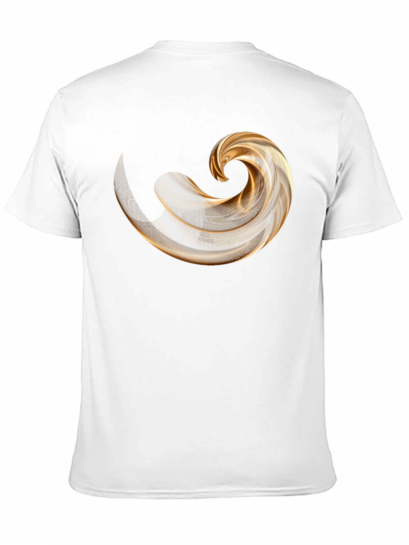 Mens Black T-Shirt with Abstract Gold Swirl Design