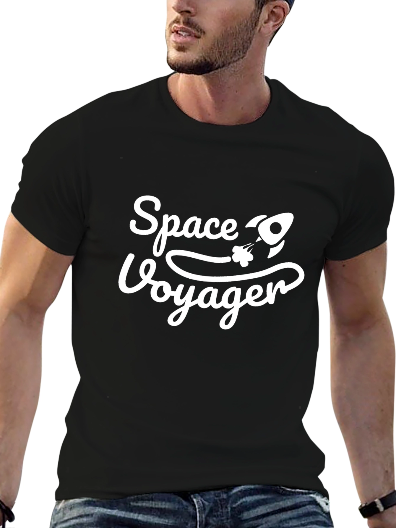 Space Voyager Graphic Tee - Black T-Shirt