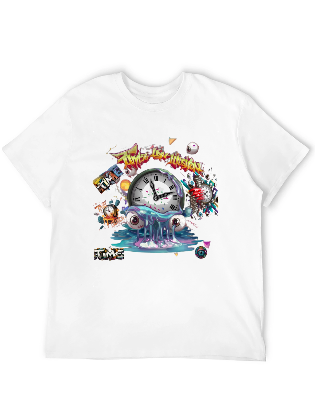 Time Illusion Graphic T-Shirt - Black