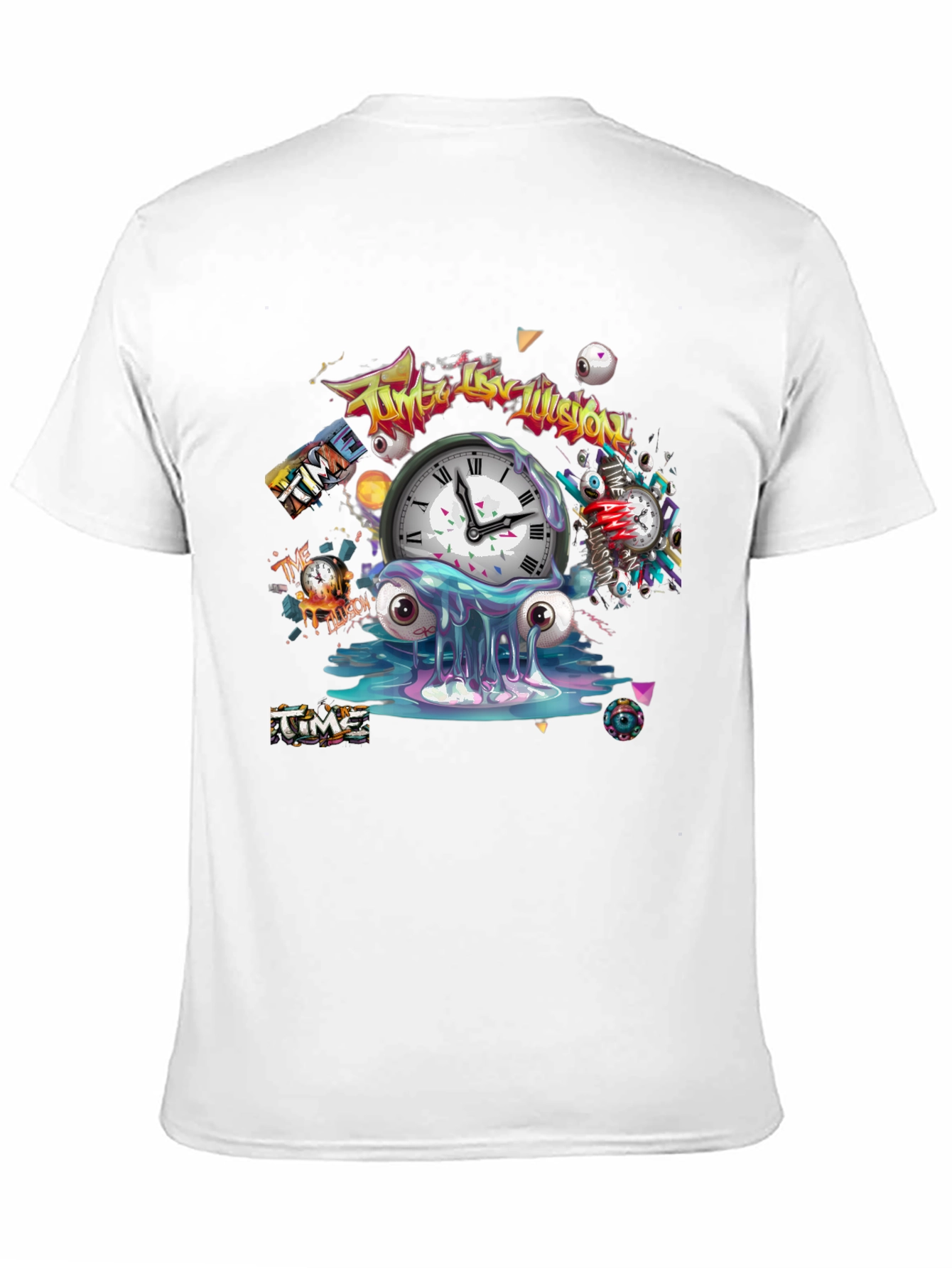 Time Illusion Graphic T-Shirt - Black
