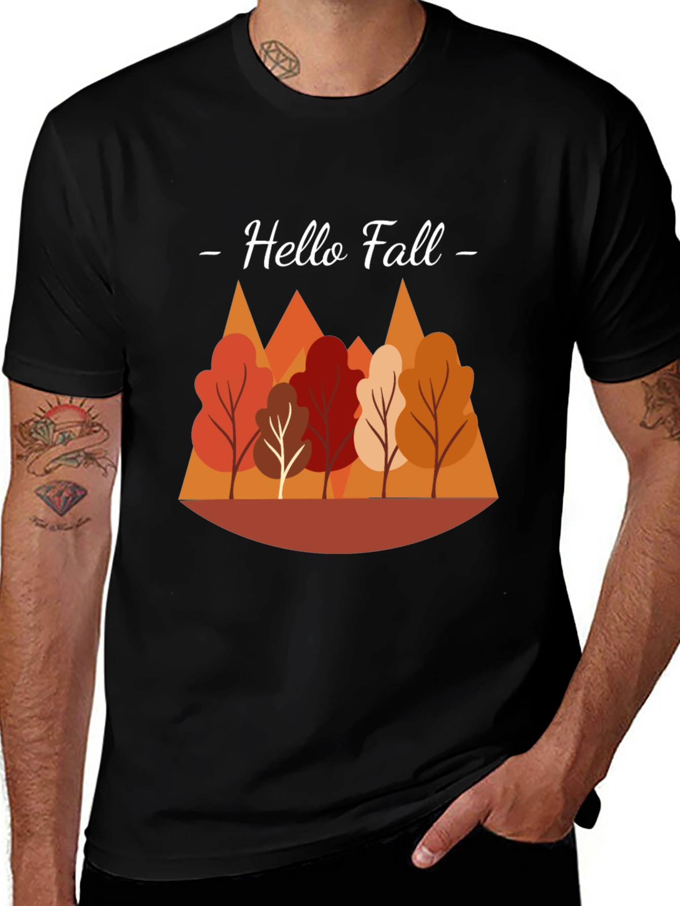 Hello Fall Graphic Tee - Autumn Season Apparel