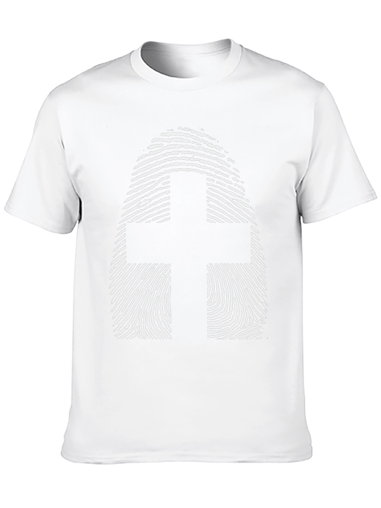 Fingerprint Cross Graphic Tee - Black Cotton Blend