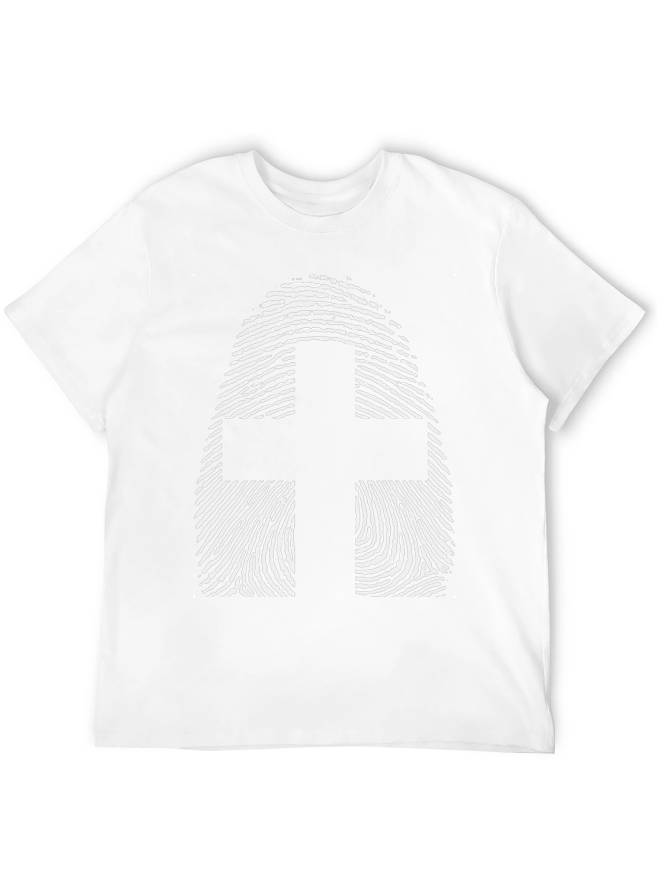 Fingerprint Cross Graphic Tee - Black Cotton Blend