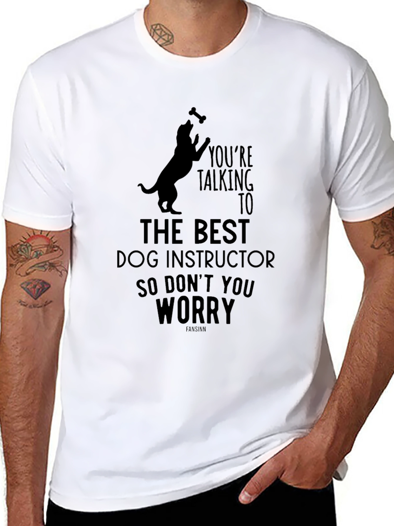 Best Dog Instructor Black Graphic Tee