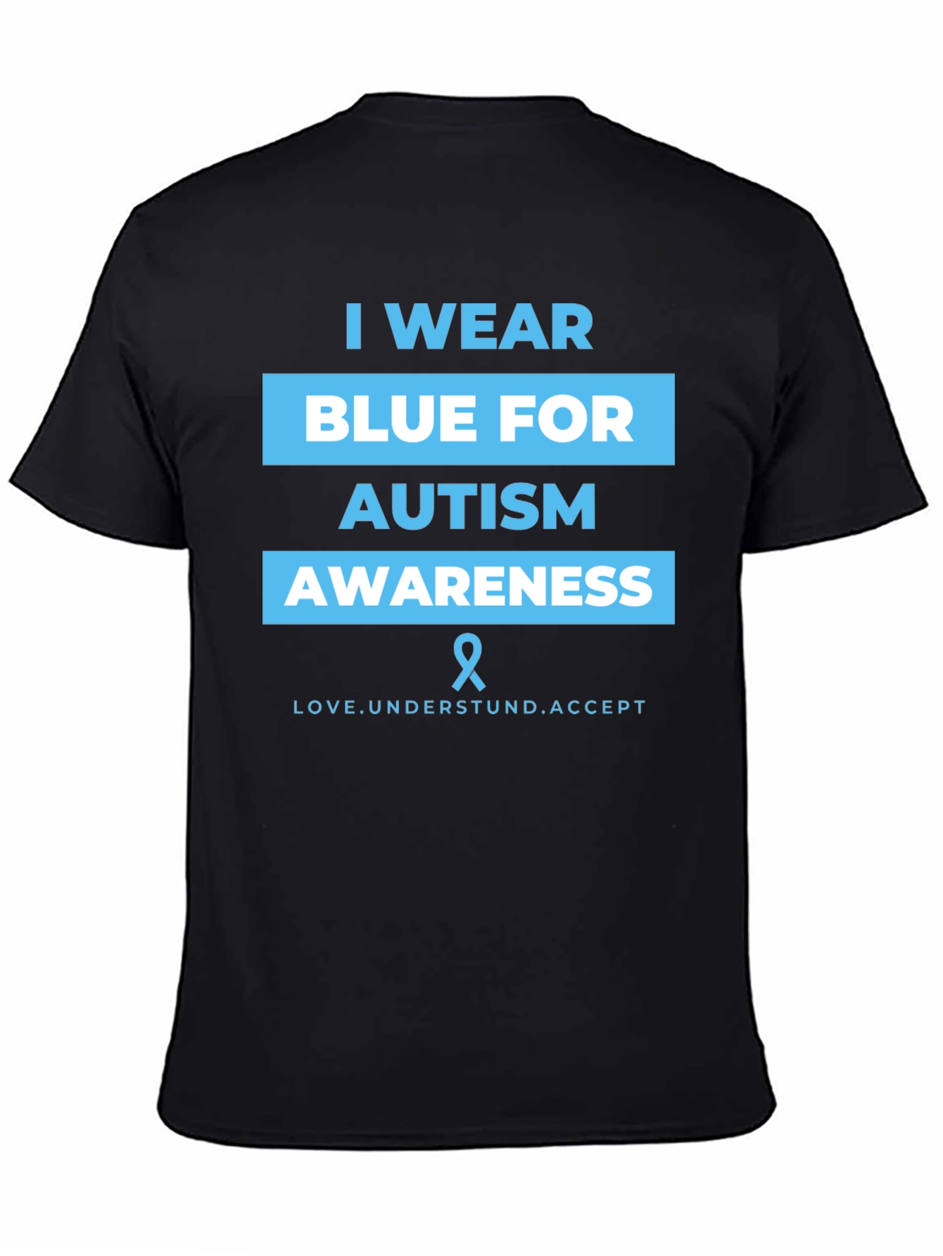 Autism Awareness Blue Ribbon Graphic T-Shirt
