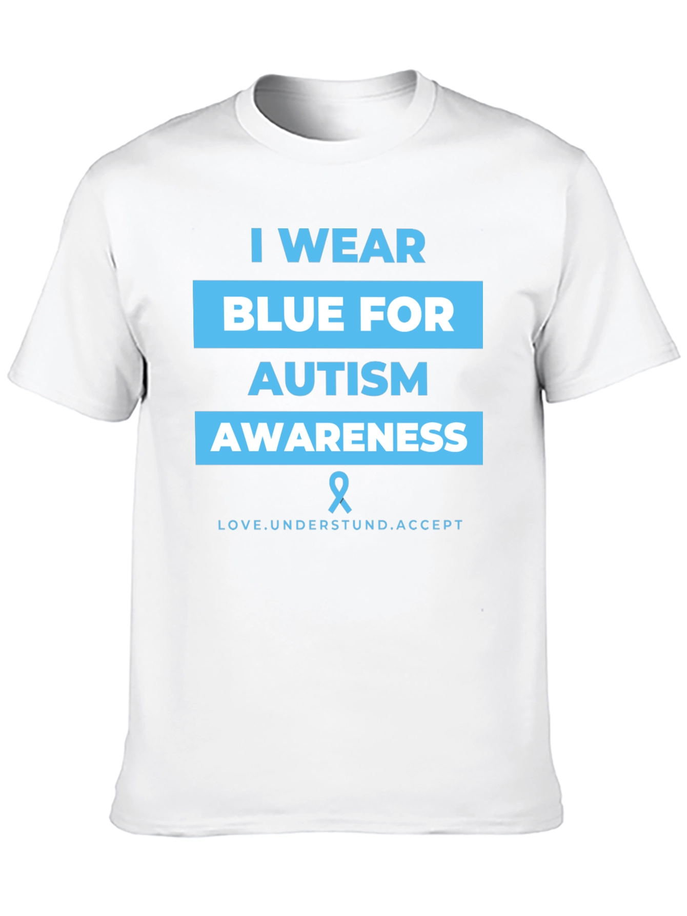 Autism Awareness Blue Ribbon Graphic T-Shirt