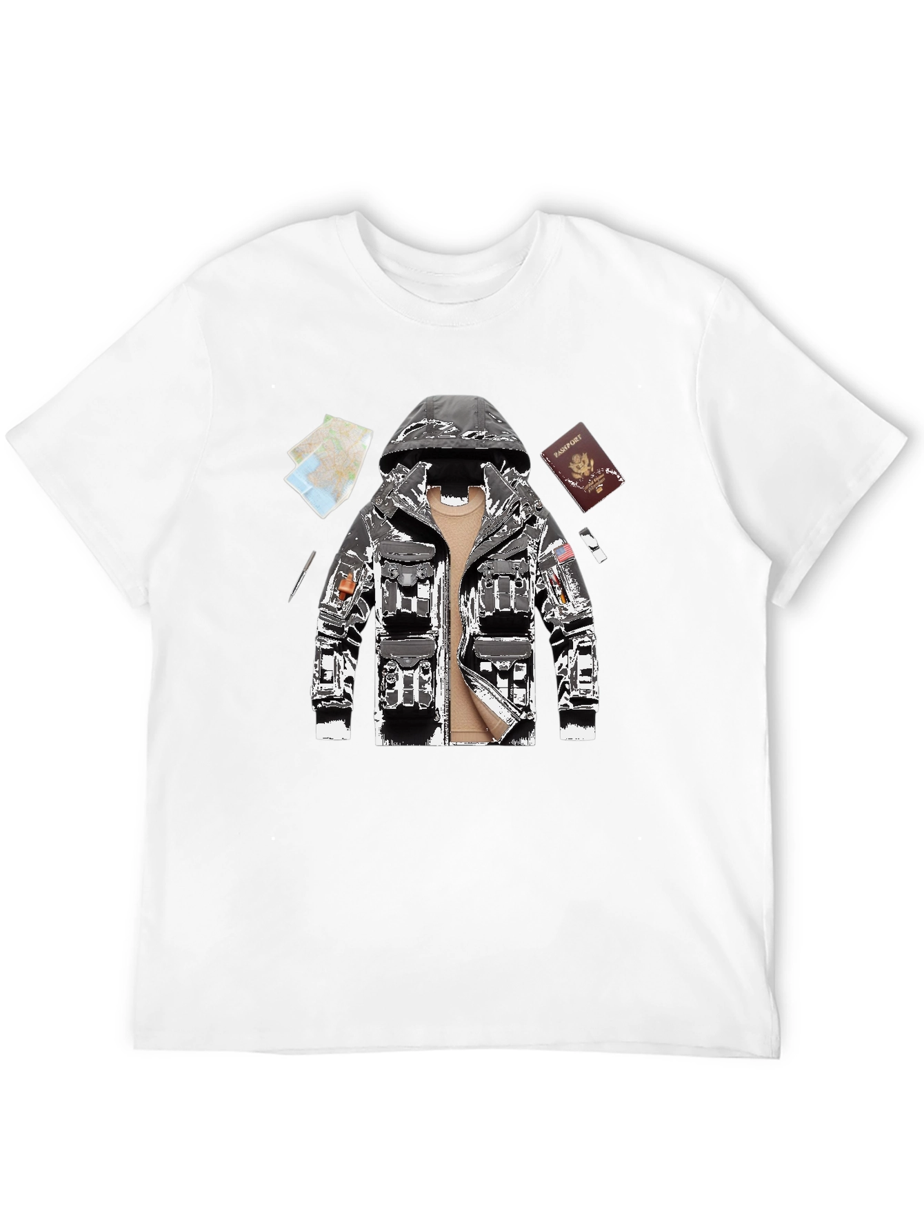 Graphic Tee - Travel Outfit Design Black Casual Shirt