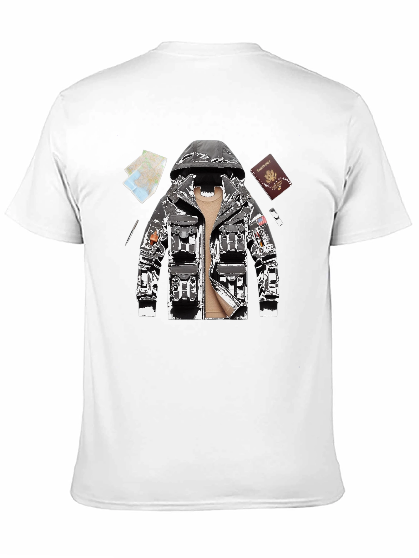 Graphic Tee - Travel Outfit Design Black Casual Shirt