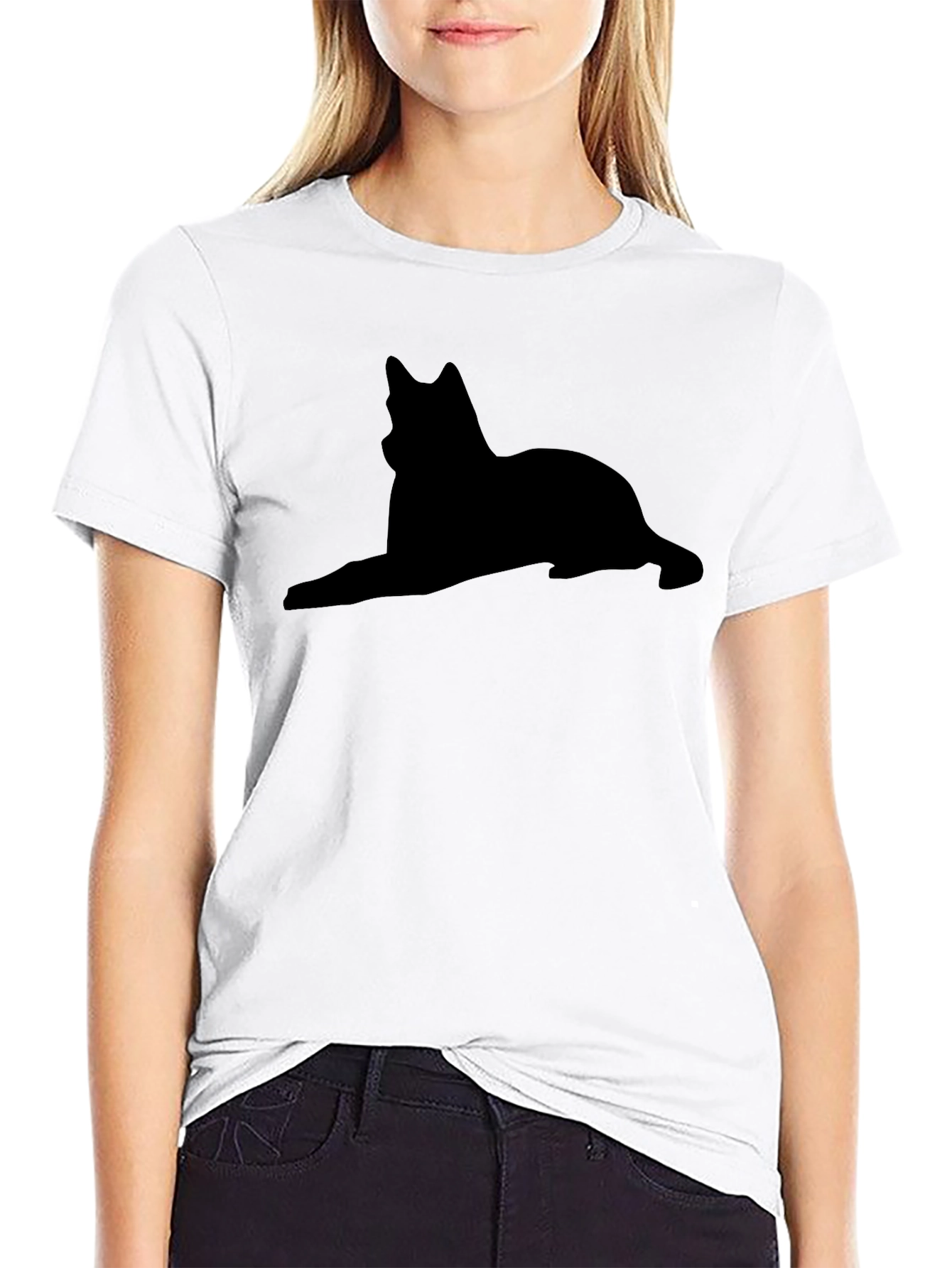 Black Dog Silhouette Graphic Tee - Unisex Casual