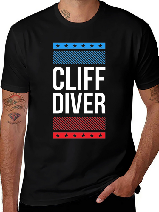 Cliff Diver Graphic Tee - Patriotic Design