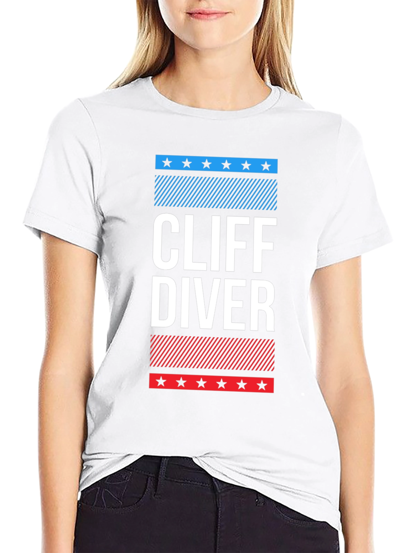 Cliff Diver Graphic Tee - Patriotic Design