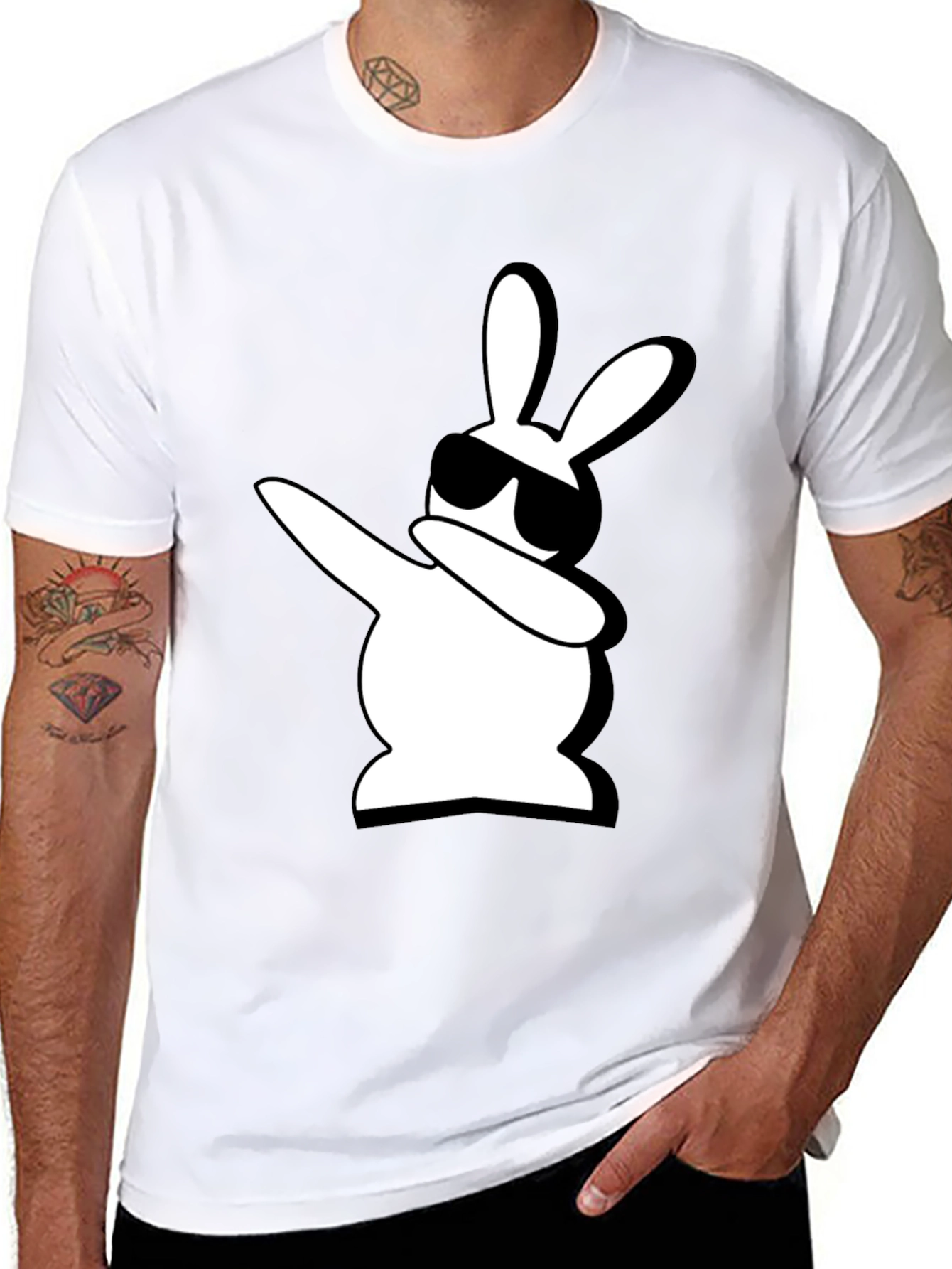 Dabbing Bunny T-Shirt - Cool Easter Tee