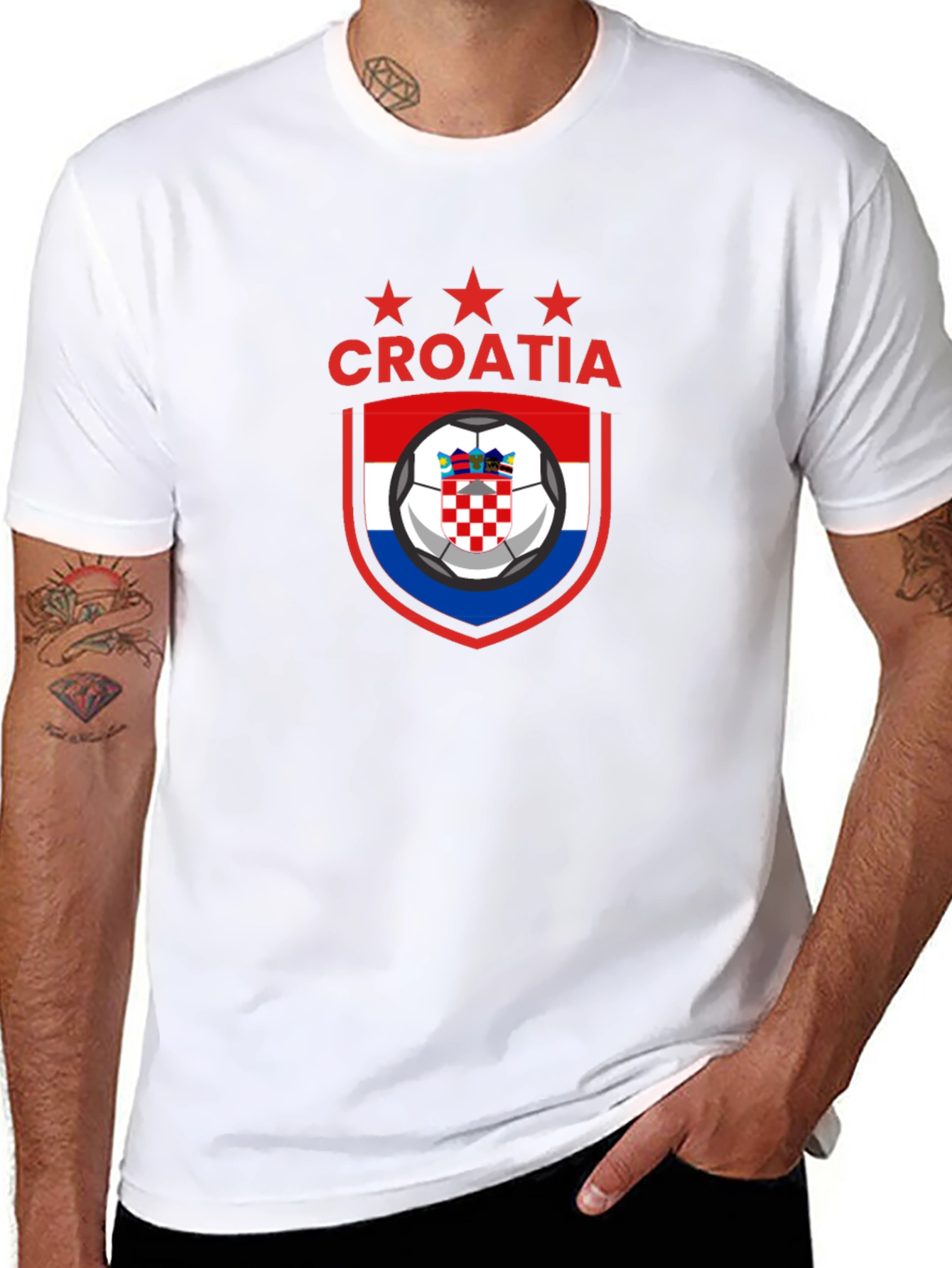 Croatia Soccer Graphic T-Shirt - Mens Black Tee
