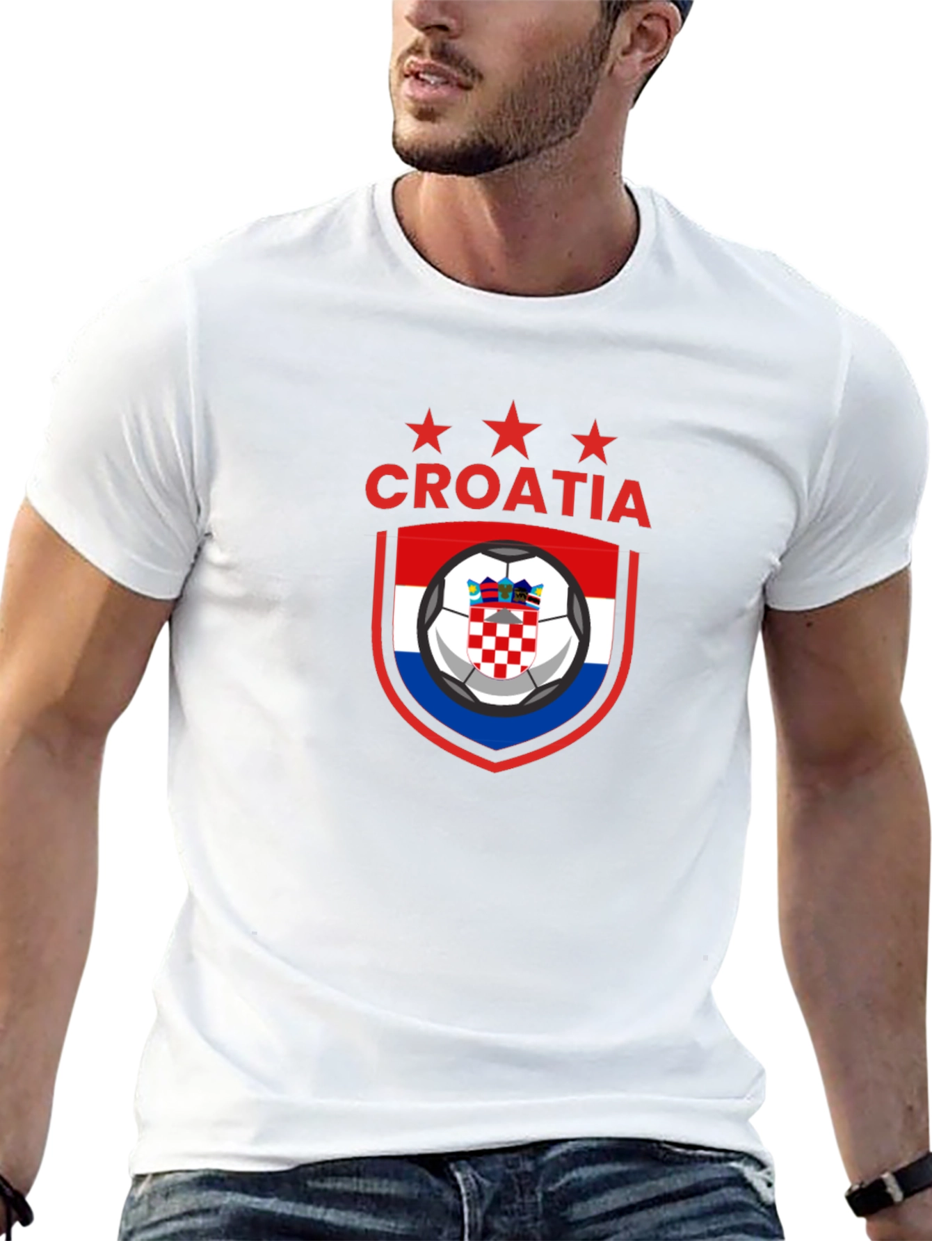 Croatia Soccer Graphic T-Shirt - Mens Black Tee