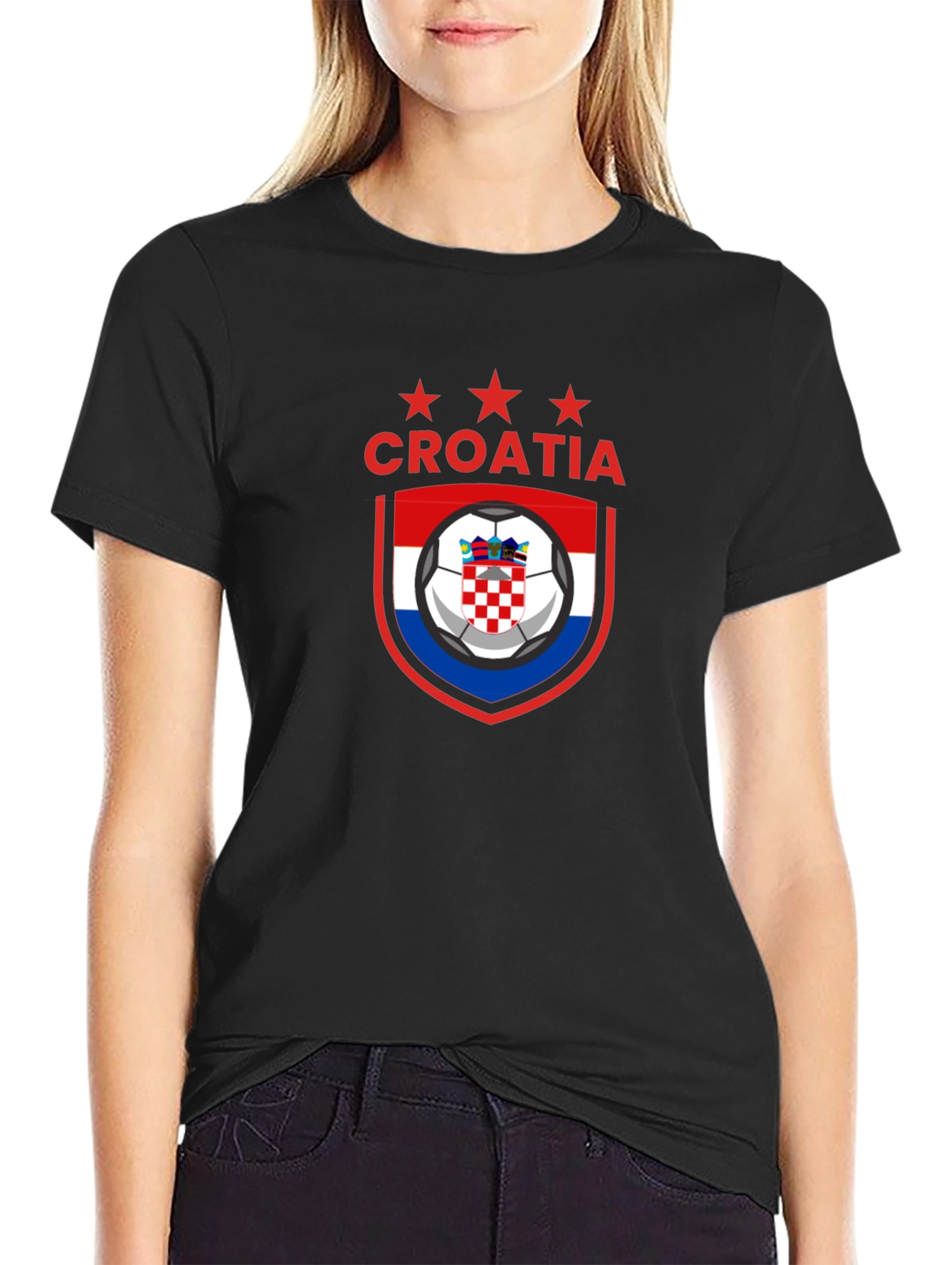 Croatia Soccer Graphic T-Shirt - Mens Black Tee