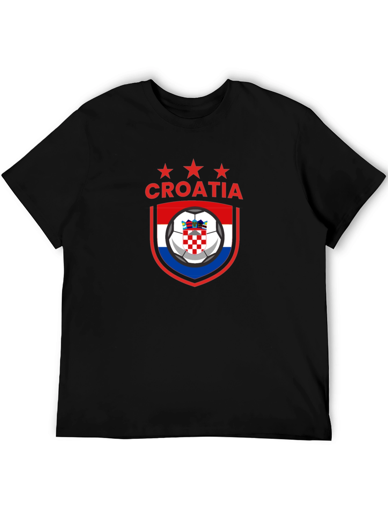 Croatia Soccer Graphic T-Shirt - Mens Black Tee