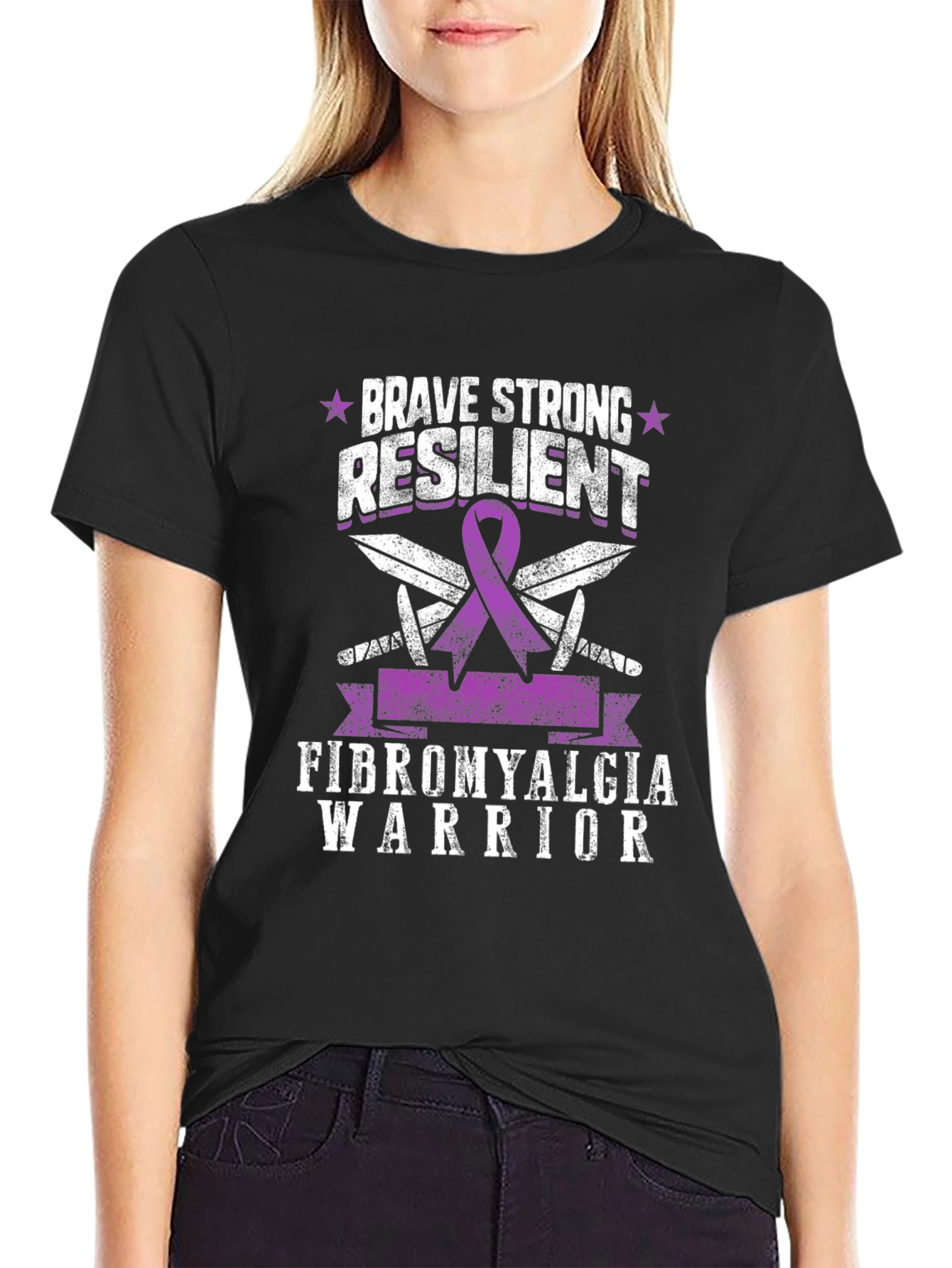 Brave Strong Resilient Fibromyalgia Warrior T-Shirt