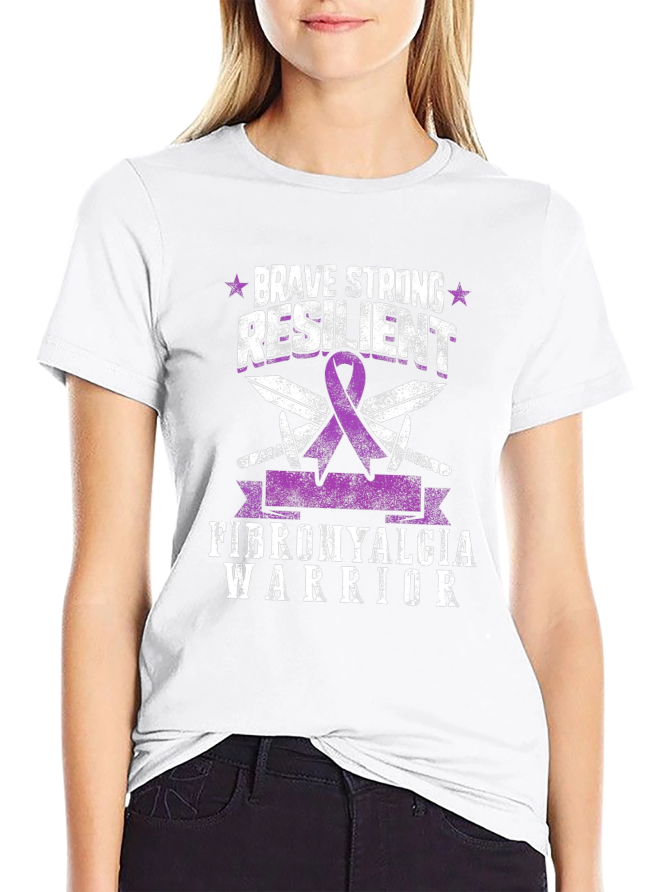 Brave Strong Resilient Fibromyalgia Warrior T-Shirt
