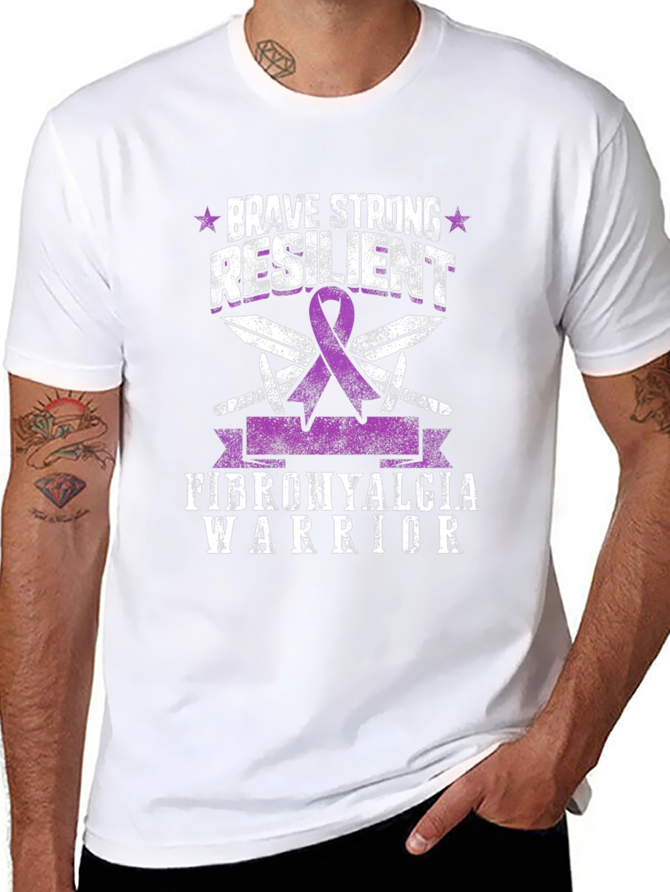 Brave Strong Resilient Fibromyalgia Warrior T-Shirt