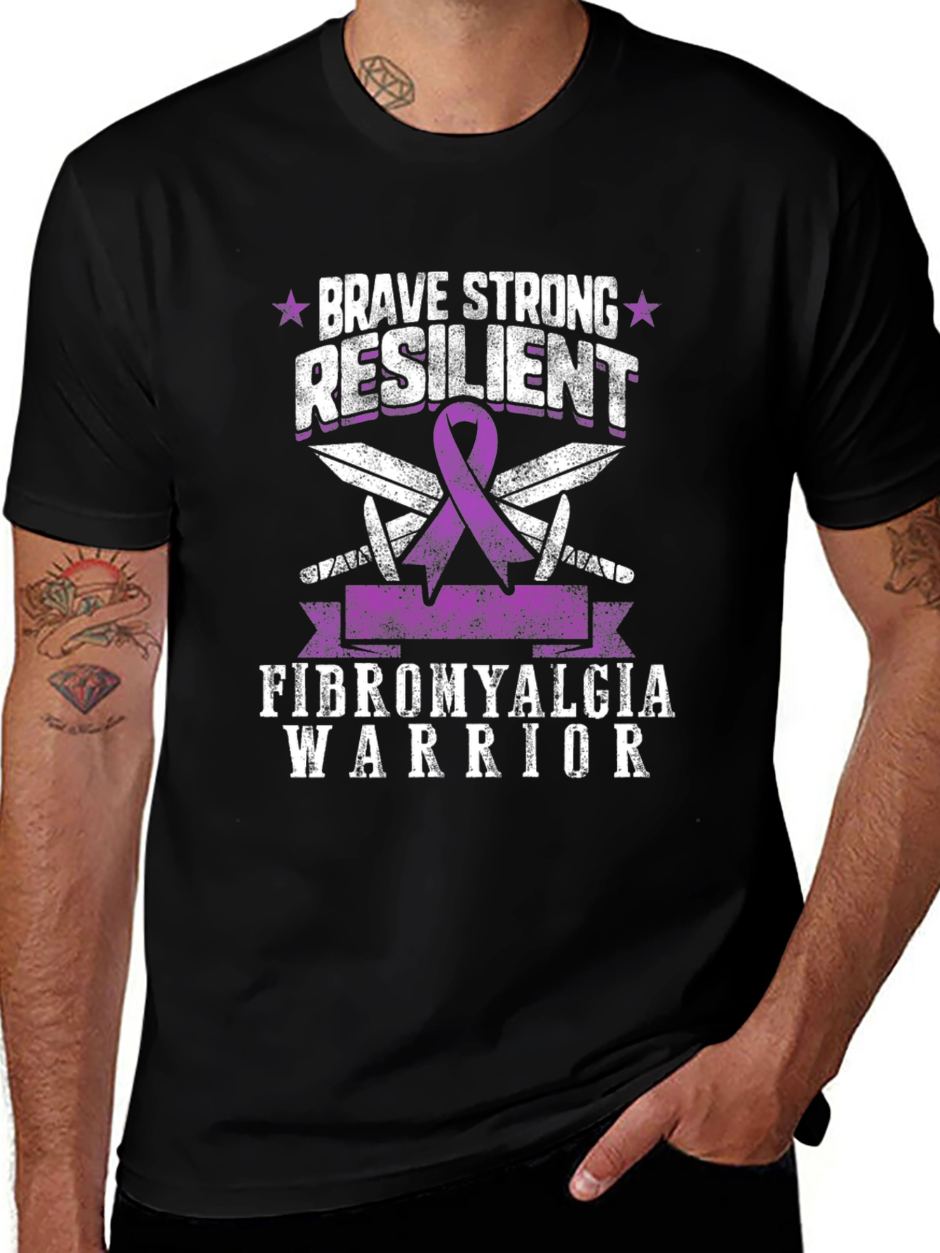 Brave Strong Resilient Fibromyalgia Warrior T-Shirt