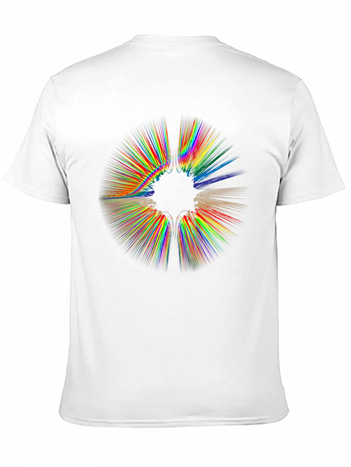 Abstract Rainbow Burst Graphic Black T-Shirt