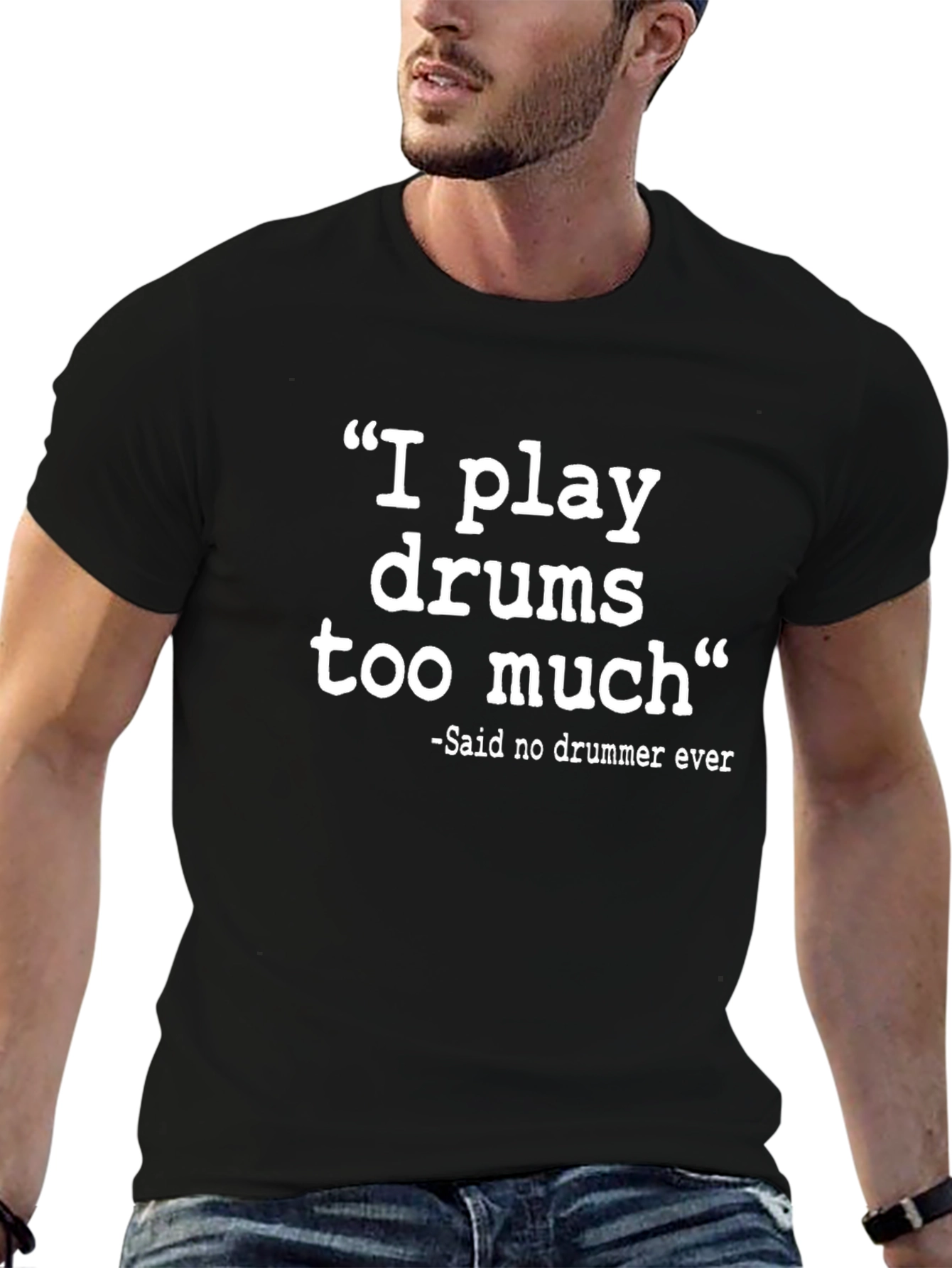 I Play Drums Too Much Funny Drummer T-Shirt