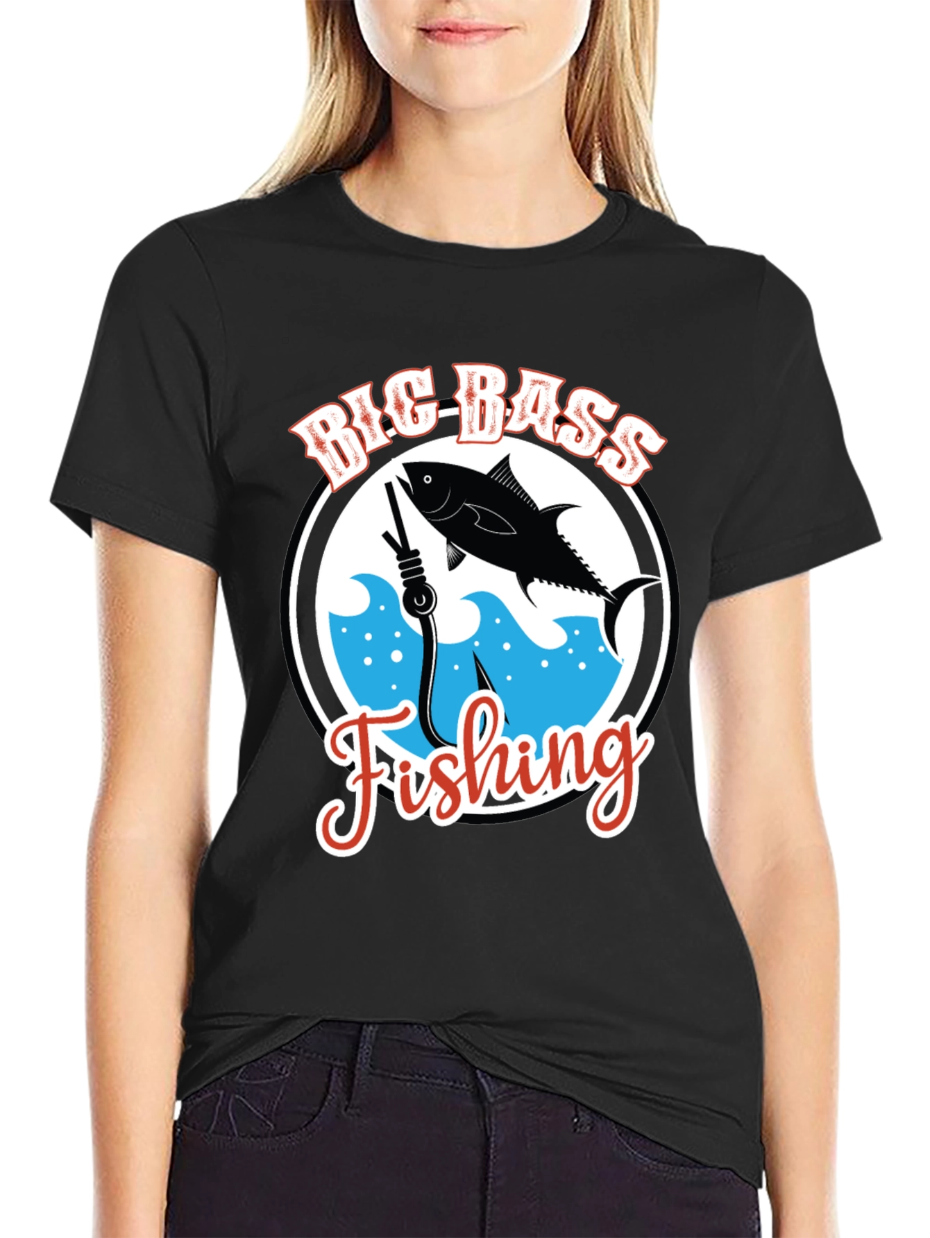 Big Bass Fishing Graphic T-Shirt