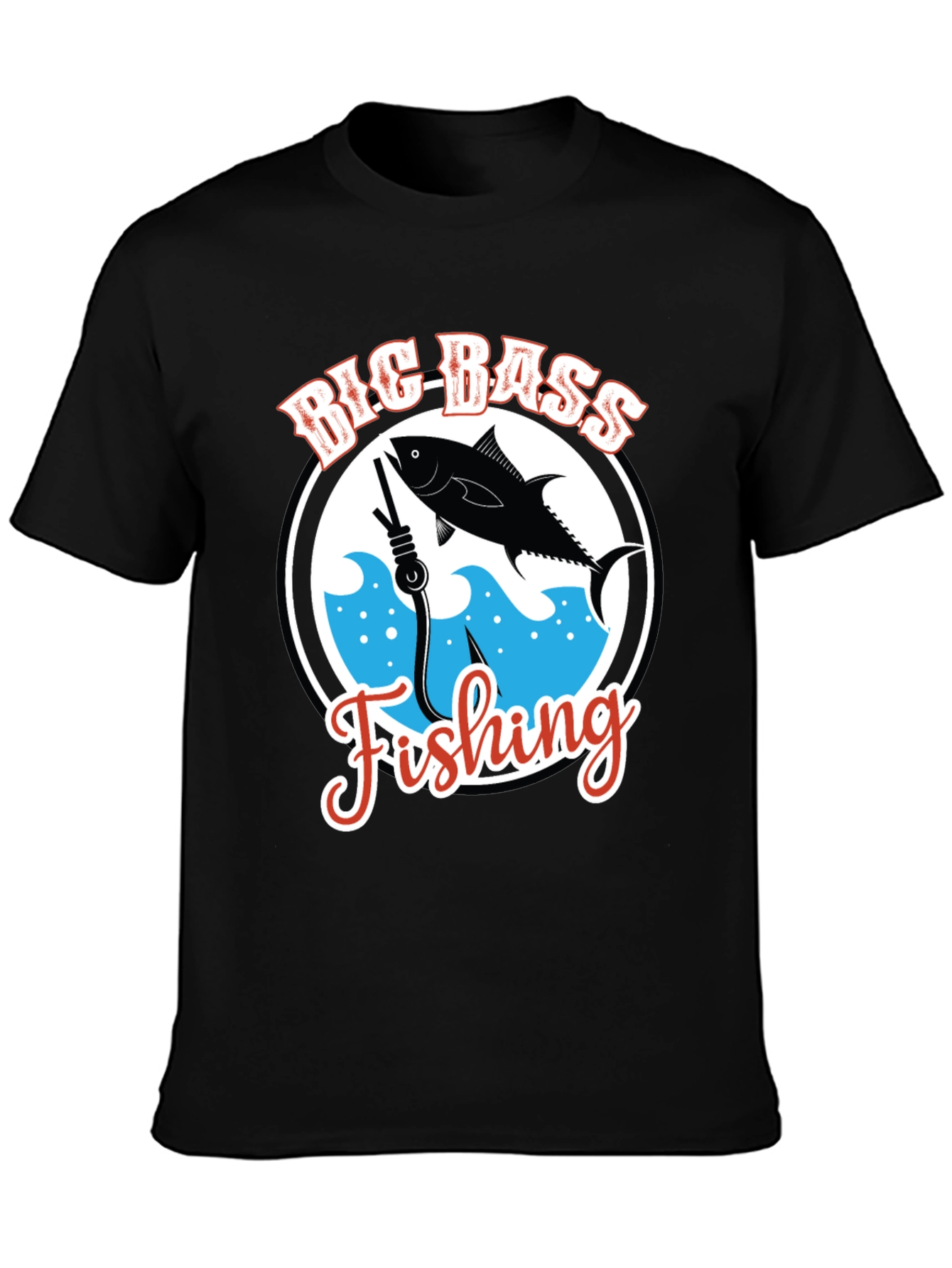 Big Bass Fishing Graphic T-Shirt