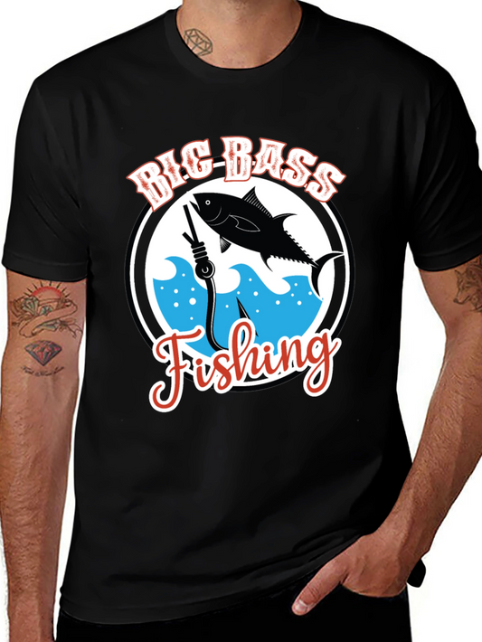 Big Bass Fishing Graphic T-Shirt