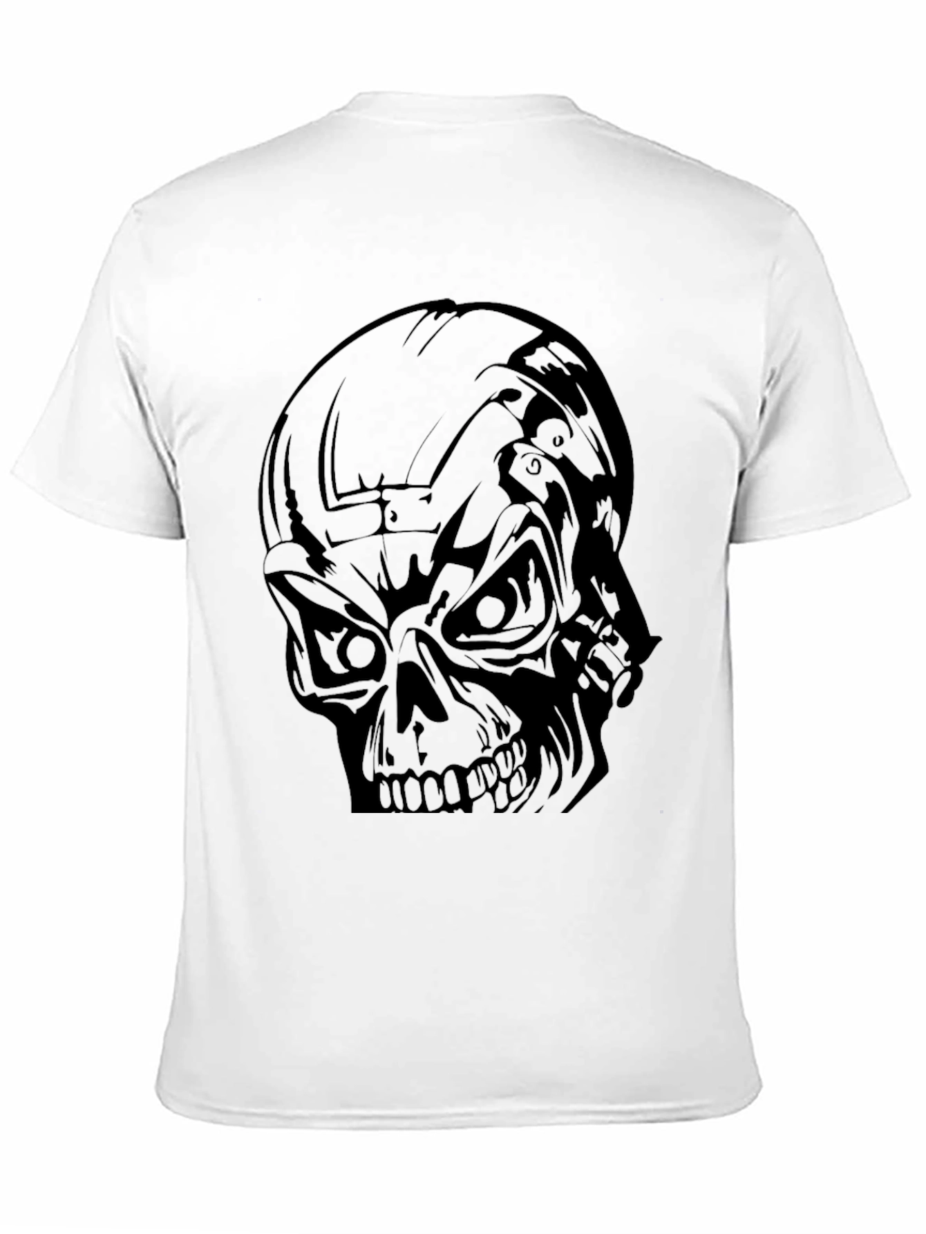 Mens Black Skull Graphic T-Shirt